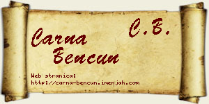 Čarna Bencun vizit kartica